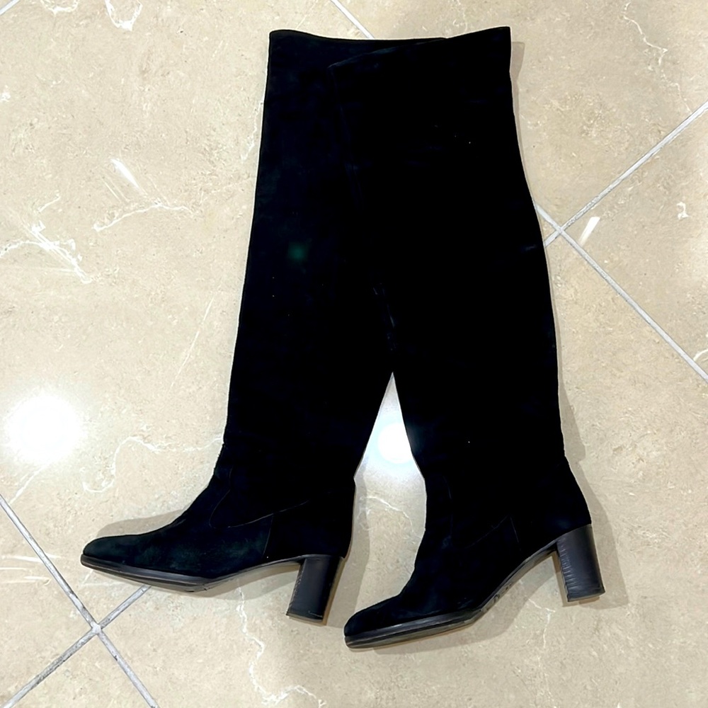 Black suede over-the-knee boots size 37